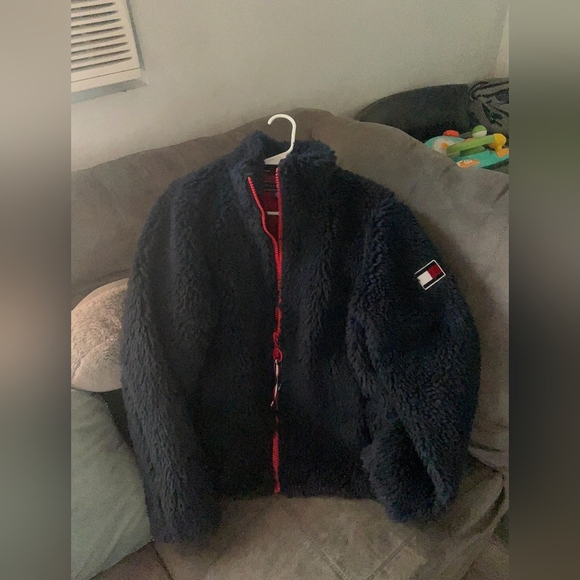 Tommy Hilfiger Women Talla M Sherpa Jacket - Navy, Red, White - Picture 2 of 4